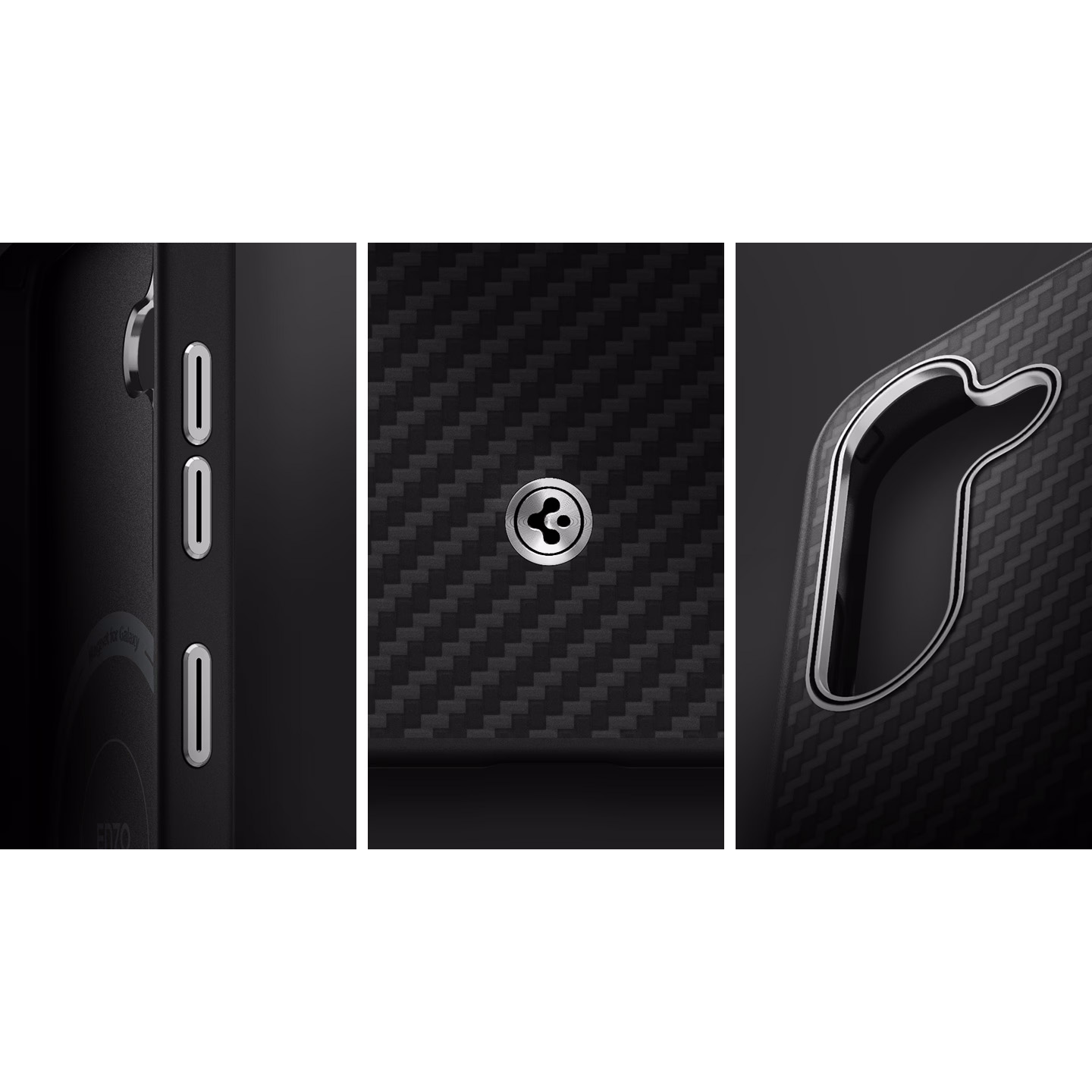 Etui magnetyczne Spigen Enzo Aramid do Galaxy S25, czarno-srebrne